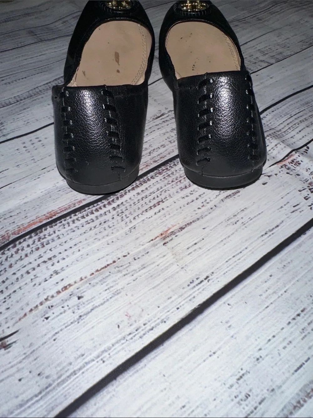 Tory Burch Allie Ballet Napa Leather Black Sz. 8